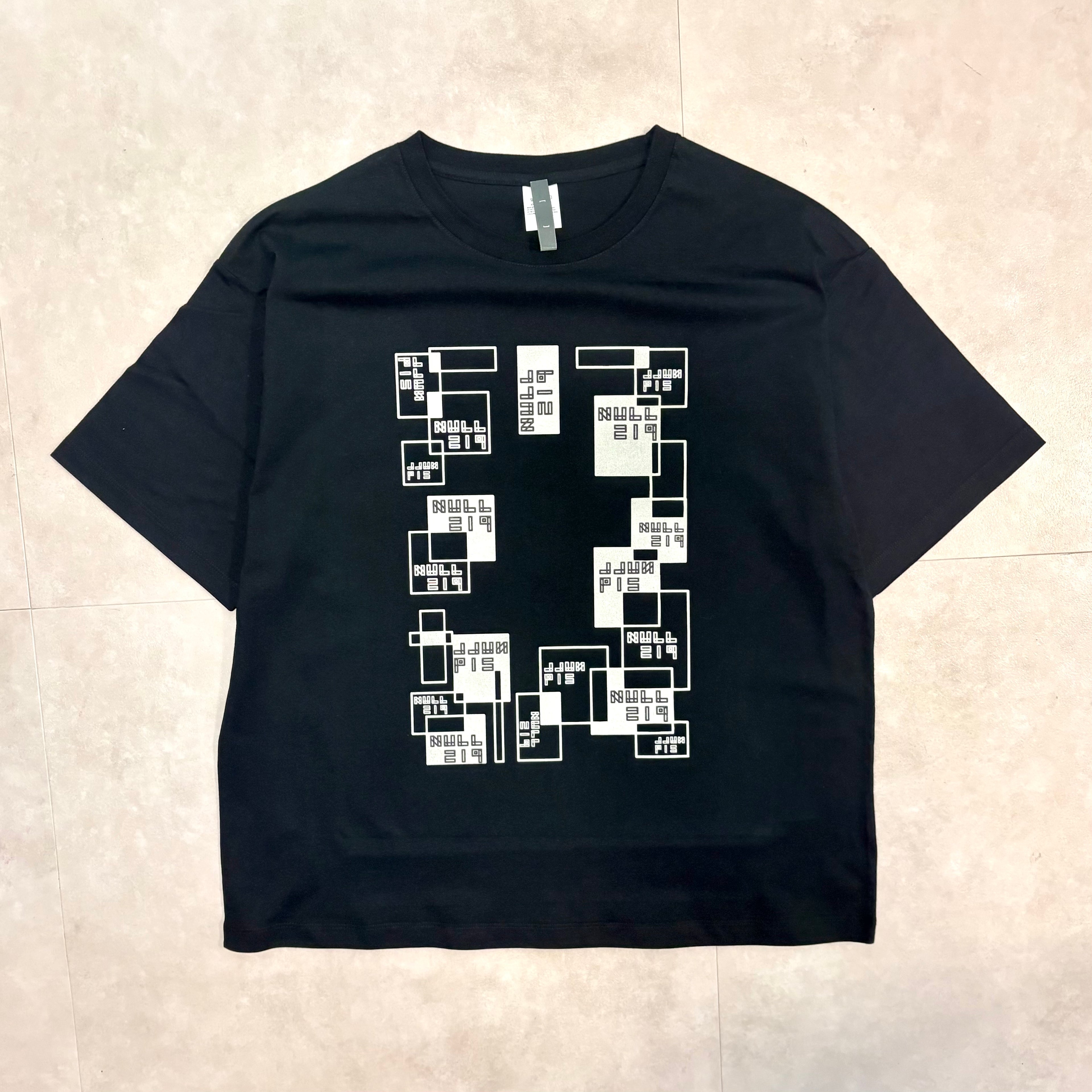 Oversized  Short-length  T-shirt 06　【BLACK】